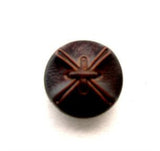 B15710 15mm Tonal Deep Chestnut Brown Leather Effect Shank Button - Ribbonmoon