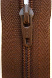 Z3720 YKK 46cm Deep Medium Brown Nylon No.3 Closed End Zip - Ribbonmoon