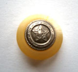 B17852 17mm Metal Shank Button with a Pale Caramel Rim - Ribbonmoon