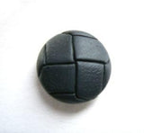 B12818 16mm Dark Grey Leather Effect "Football" Shank Button - Ribbonmoon