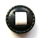B6199 20mm Black and Bridal White  Leather Effect Shank Button - Ribbonmoon