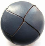 B12482 25mm Moonlight Blue Leather Football Shank Button - Ribbonmoon