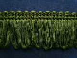 FT1122 25mm Deep Leaf Green Dense Looped Dress Fringe - Ribbonmoon