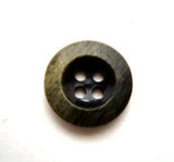 B10453 15mm Frosted English Forest Green Glossy 4 Hole Button - Ribbonmoon