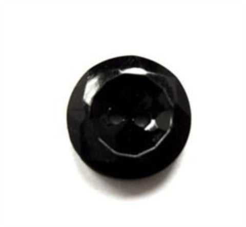 B15504 15mm Black High Gloss Golf Ball Texured 2 Hole Button - Ribbonmoon