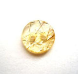 B8673 11mm Tinted Clear Button and Gold Tinsel 2 Hole Button - Ribbonmoon