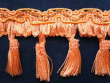 FT870 6cm Apricot,Honey and Gold Tassel Fringe on a Decorated Braid - Ribbonmoon