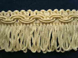 FT1103 32mm Pale Primrose Looped Fringe on a Decorated Braid - Ribbonmoon