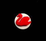 B14188 12mm Red Swan Design Novelty Shank Button