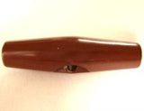 B10255 37mm Pale Redwood Brown Toggle with a Hole Built into the Back - Ribbonmoon