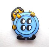 B13772 19mm Blue Man Behind Button Childrens Shank Button
