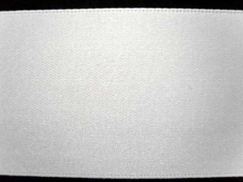 R0813 75mm White Double Face Satin Ribbon - Ribbonmoon