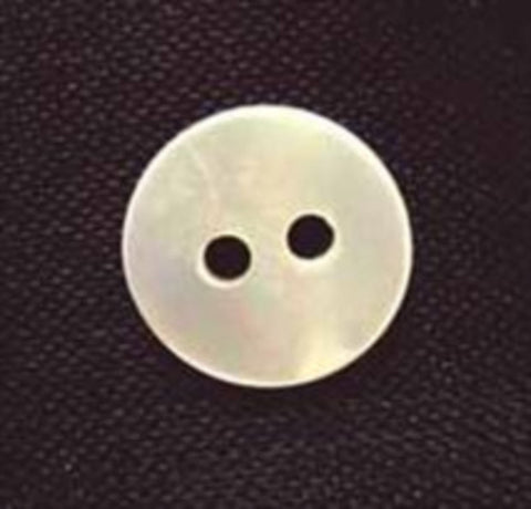 B1308 11mm Shell Button Pearl White with a Iridescence - Ribbonmoon