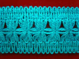 FT347 4cm Turquoise Blue Woolly Braid Trim