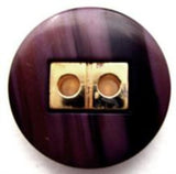 B15172 22mm Tonal Grape, Aubergine and Gilded Gold Poly 2 Hole Button - Ribbonmoon
