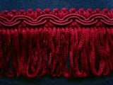 FT1879 37mm Pale Burgundy Looped Fringe on a Decorated Braid - Ribbonmoon