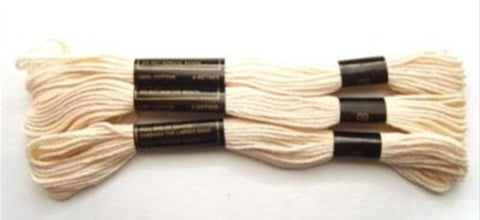 S09 8 Metre Skein Cream Cotton Embroidery Thread, 6 Strand Colourfast - Ribbonmoon