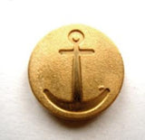 B9976 18mm Gilded Gold Poly Shank Button with an Anchor Design - Ribbonmoon