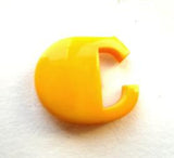 B7022 16mm Letter C Alphabet Shank Button Yellow