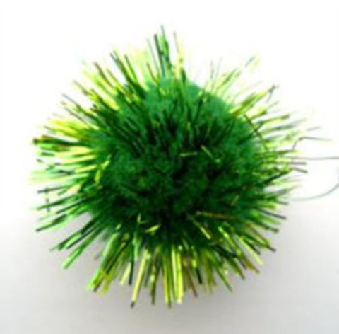 POMPOM06 30mm Green and Gold  Metallic Pom Pom