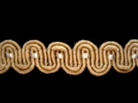 FT843 14mm Beige and White Scroll Gimp Braid - Ribbonmoon