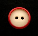 B10571 16mm Ivory and Metallic Red 2 Hole Button - Ribbonmoon