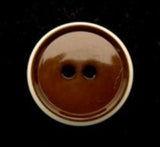 B10412 19mm Brown and Antique White High Gloss 2 Hole Button - Ribbonmoon