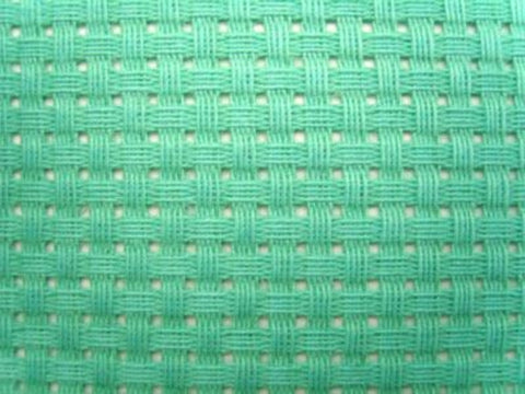 Embroidery Matting (Binca) Block Weave, Green 25cm x 35cm, 7 holes per inch. - Ribbonmoon