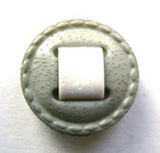 B6051 20mm Grey and White Letaher Effect Shank Button - Ribbonmoon