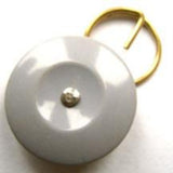 B10019 19mm Light Grey Chefs Button with a Removeable Split Ring - Ribbonmoon