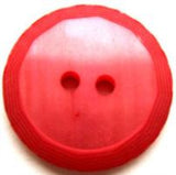 B13988 25mm Geranium Pink 2 Hole Button, Pearised Centre, Matt Rim - Ribbonmoon