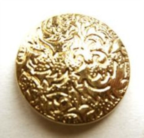 B10073 20mm Pale Gold Plated Heavy Metal Alloy Shank Button - Ribbonmoon