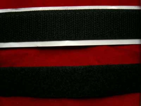 HL05 20mm Black Hook and Loop Fastening Tape, Adhesive Backed Hook Side - Ribbonmoon