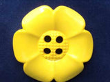 B17934 64mm Bright Yellow Giant Flower Shaped 4 Hole Button