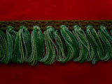 L226 30mm Cotton Looped Tassel Fringe Trimming, Greens - Ribbonmoon