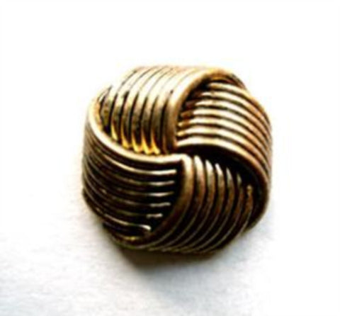 B11026 17mm Dull Antique Brass Gilded Poly Knot Shank Button - Ribbonmoon