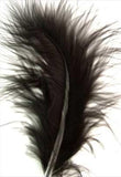 MARAB39 Black Marabou Feathers, 20 per pack. 10cm x 15cm approx - Ribbonmoon
