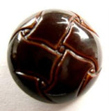 B13894 21mm Chestnut Brown Leather Effect "Football" Shank Button - Ribbonmoon