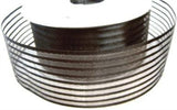 R7419 40mm Charcoal Grey Satin and Sheer Striped Ribbon by Berisfords - Ribbonmoon