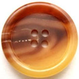 B11777 28mm Rusty Brown and Caramel Horn 4 Hole Button
