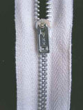 Z0085 YKK 51cm White Pin Lock No.3 Closed End Zip with Metal Teeth - Ribbonmoon