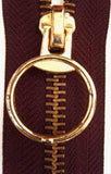 Z2867 30cm Dark Brown No.5 Closed End Zip with Brass Teeth - Ribbonmoon