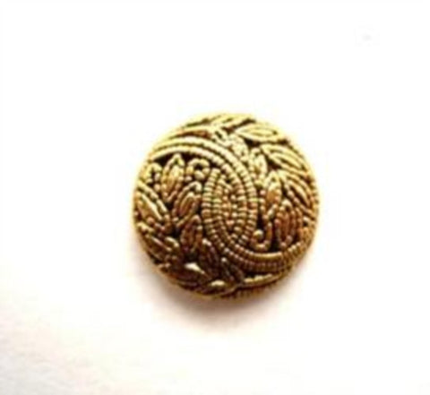 B12781 14mm Anti Gold Gilded Poly Textured Shank Button - Ribbonmoon