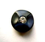 B12455 15mm Pearlised Navy Shank Button, Diamante Jewel Centre