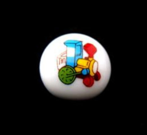 B15107 15mm Toy Train Design Childrens Shank Picture Button - Ribbonmoon