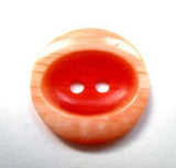 B16366 19mm Frosted Flame Orange Gloss Oval Centre 2 Hole Button - Ribbonmoon
