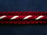 FT1782 13mm Scarlet Berry and White Corded Braid - Ribbonmoon