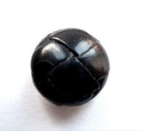 B12432 17mm Black Distressed Leather Shank Button, Metal Shank - Ribbonmoon