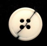 B6510 15mm Bridal White and Black Matt 4 Hole Button - Ribbonmoon