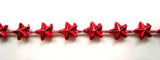 PT108 5mm Metallic Red Strung Star Pearl / Bead String Trimming - Ribbonmoon